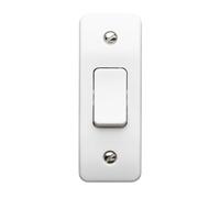 MK Logic Plus K4841WHI White Moulded 10A 1G SP 2 Way Architrave Plate Switch