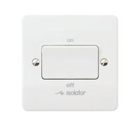 MK Logic Plus K4857WHI White Moulded 10A 1 Gang TP Fan Isolator with Switchlock & Padlock