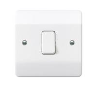 MK Logic Plus K4867WHI White Moulded 20A 1 Gang DP Plate Switch