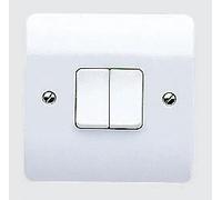 MK Logic Plus K4868WHI White Moulded 20A 2 Gang DP Plate Switch