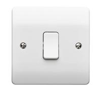 MK Logic Plus K4870WHI White Moulded 10A 1 Gang SP 1 Way Plate Switch