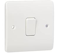 MK Logic Plus K4871 WHI 10A Single Pole 2 Way Plateswitch, 1 Gang