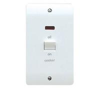 MK Logic Plus K5215CKWHI White Moulded 50A 2G DP Switch Cooker with Neon Marked "Cooker"