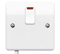 MK Logic Plus K5423WHI White Moulded 20A DP Switch with Neon & Flex Outlet