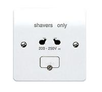 MK Logic Plus K700WHI White Moulded Shaver Socket Outlet 200-250V