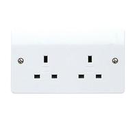 MK Logic Plus K781WHI White Moulded 13A 2G Unswitched Socket Outlet