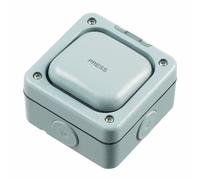 MK Masterseal Plus K56408GRY 10 amp 1-Gang Single-Pole 2-Way Push to Make or Push to Break (Press Switch)