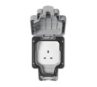 MK Masterseal Plus K56480GRY 13 amp 1-Gang Unswitched Socket , Grey