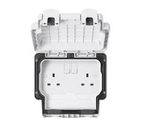MK Masterseal Plus K56482WHI 13 amp 2-Gang Switched Socket