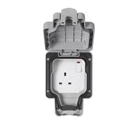 MK Masterseal Plus K56486GRY 13 amp 1-Gang Switched Socket , Grey