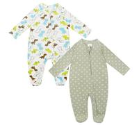 MK MATT KEELY 2 Pack Baby Clothes for Boys Girls Unisex Newborn Sleepsuits Soft Cotton Baby Grows Newborn Baby Gifts,Green+Dinosaur,4 5 6 Months