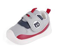 MK MATT KEELY Baby Boys First Walking Shoes Toddlers Breathable Mesh Pre Walker Trainers with Anti-Slip Rubber Sole,Grey,Size 4.5 UK Child