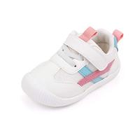 MK MATT KEELY Baby Boys Girls First Walking Shoes Toddler Anti-Slip Soft PU Leather Prewalker Sneakers,Size 3 UK Child,Pink
