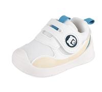 MK MATT KEELY Baby Boys Girls First Walking Shoes Toddlers Breathable Mesh Pre Walker Trainers with Anti-Slip Rubber Sole,White,Size 7 UK Child