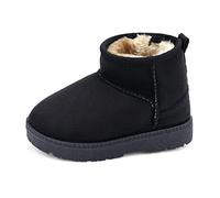 MK MATT KEELY Baby Winter Booties for Toddlers Kids Boy Girl Warm Snow Boots Plush Shoes with Soft Rubber Sole Black
