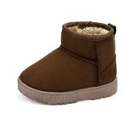 MK MATT KEELY Baby Winter Booties for Toddlers Kids Boy Girl Warm Snow Boots Plush Shoes with Soft Rubber Sole Brown