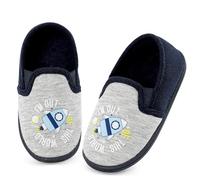 MK MATT KEELY Boys Slippers Kids Cosy House Slipper Toddlers Space Style Slip On Barefoot Slippers,Light Grey,11.5/12 UK Child