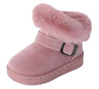 MK MATT KEELY Girls Winter Snow Boots Kids Warm Outdoor Boots Baby Fluffy Shoes for Toddlers,Pink,11 UK Child