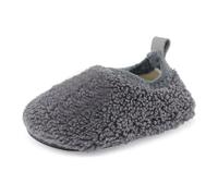 MK MATT KEELY Kids Boys Girls Sherpa Fleece Slippers 1-7 Years Lightweight Non-Slip House Shoes for Toddler Grey