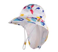 MK MATT KEELY Kids Sun Hat 2-8 Years Boys Summer Neck Protection Wide Brim Beach Hat with Adjustable Chin Straps,White Cars