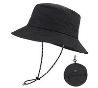 MK MATT KEELY Sun Hat for Men Women Summer UPF 50+ Boonie Hat Foldable Outdoor Waterproof Bucket Hat with Wide Brim Black