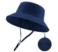MK MATT KEELY Toddler Sun Hat Baby Cotton Bucket Hats Kids Summer UV Protective Foldable Cap for Boys Girls with Adjustable Chin Straps,Navy,Age 1-3 Years