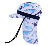 MK MATT KEELY Toddler Sun Hat Boys Girls Summer Neck Protection Legionnaires Hat with Adjustable Chin Straps for Age 1-10 Years Kids,White Dolphin