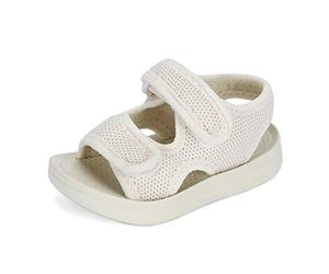 MK MATT KEELY Unisex Kids Summer Sandals Baby Anti-Slip Open Toe Adjustable Walking Shoes for Boys Girls,Size 10.5/11 UK Child, White