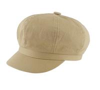 MK MATT KEELY Women Baker Boy Hat Peaked Beret with Brim Ladies Adjustable Flat Cap Solid Color Khaki