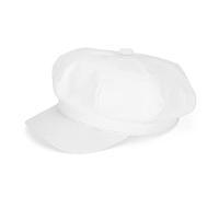 MK MATT KEELY Women Baker Boy Hat Peaked Beret with Brim Ladies Adjustable Flat Cap Solid Color White