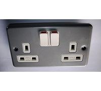 MK Metalclad Plus K2946 ALM 13 amp 2-Gang Double-Pole Switch Socket, White
