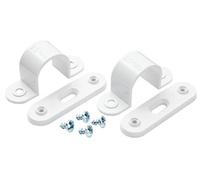 Mk Polyvinyl Chloride (Pvc) 25mm White Spacer Bar Saddles, Pack Of 2