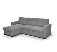 MK Sofas Tokyo Sofa Bed | Large Corner Sleeper Suite Guest Bed | Grey Upholstered Settee | Reversible Universal Left Hand Layout