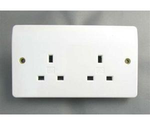 MK Unswitched Double Socket DP 13A,White