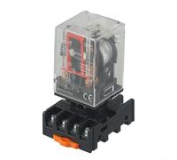 MK2P MK2PI DC 24V Relay with PF083A Socket Base 8Pin 10A 250VAC for Automatic Control and Communication