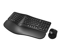 MK960 Ergonomic Wireless Keyboard Combo, Bluetooth/2.4G Split Design Keyboard with Palm Rest and 4-Level DPI Adjustable Wireless Mouse, Multi-Device, Rechargeable, for
