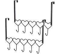 MKAK 2pcs Over The Door Towel Rack, 43×33cm Iron Towel Racks Heart-Shaped Wall Hanger No Punching Bath Towel Holder