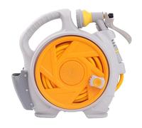 MKAK Garden Hose Reel, Multi Pattern Sprayer Nozzle 14M Length Water Pipe Truck Compact Retractable with Automatic Rewind(Orange)