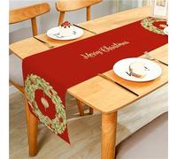 MKAK Santa Claus Merry Christmas Party Decoration Red Dining Table，Various Sizes Of Family Dining Table Flags Home Decoration(01,33x60cm)