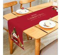 MKAK Santa Claus Merry Christmas Party Decoration Red Dining Table，Various Sizes Of Family Dining Table Flags Home Decoration(02,33x150cm)