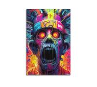 MKALDXCC Neon Shadow Scream Poster Poster Decorative Painting Canvas Wall Posters And Art Picture Print Modern Family Bedroom Decor Posters 08x12inch(20x30cm)