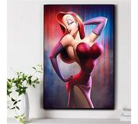 MKANLKX 5D Diamond Painting Jessicas Rabbits Girls Round Full Drill Diamond Painting Kits, For Handmade Gift Decor 40X50Cm