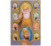 MKANLKX Round Drill 5D Diamond Painting Sikh Guru Angad Dev Ji Poster, Full Kits Diamond Art Mosaic Resin Canvas Embroidery Decoration 40X50Cm
