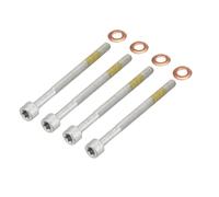 MKAREPAR 4 x Engine Injector Cylinder Screw Valve Bolts & Copper Washers Seal Rings Kit Compatible with Vito Sprinter A-Class Sprinter A C S Class Smart A6119900122 A6110170060 (Washers and Bolts)