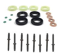 MKAREPART Fuel Injector Nozzle Seal Kit Replacement - Fuel Injector Seal + Washer + O Ring Set + Injector Studs (Set of 24 pcs) - Diesel Injector Holder Repair Kit 1.6 TDCi/HDi (With Injector Studs)