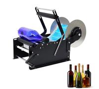 Mkasbn Upgraded Manual Labeling Machine - Manual Lager Size Lable Round Bottle Labeling Machine, Efficient Sticker Dispenser for Glass, Plastic & Metal Bottle Packing