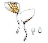MKBHD For Motorbike E-Bikes Pair Motorcycle Scooter High Definition Skeleton Hands Claw Side Rear View Mirrors(Gold)