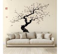 MKBKLI 3D Panoramic Custom Non-Woven Photo Ink Wash Withered Trees Wall Mural 250x175 cm, Warm Art Print for Living Room Bedroom TV Backdrop Hotel Corridor Decor