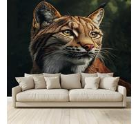 MKBKLI Custom 3D Photo Wallpaper Animal Bobcat Mural Photo Large Poster Living Room Bedroom Tv Background Wall Home Decoration 300(W) X210cm(H)-6 Stripes