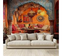 MKBKLI Custom 3D Photo Wallpaper Exotic Moroccan Lounge Mural Photo Large Poster Living Room Bedroom Tv Background Wall Home Decoration 400(W) X280cm(H)-8 Stripes